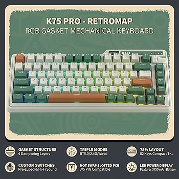 Amazon.com: KZZI K75 PRO RGB 75% Wireless Gasket Mechanical